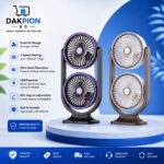 Dual Fan Portable USB Rechargeable Fan with 3-Speed Settings & 360° Adjustable Design